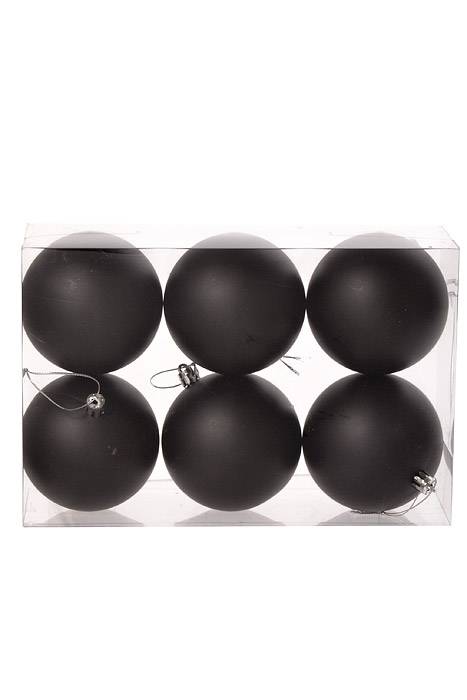 80mm Matt Plastic Ball Black Pkg/6