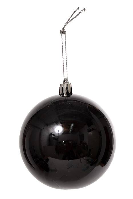 80mm Shiny Plastic Ball Black Pkg/6