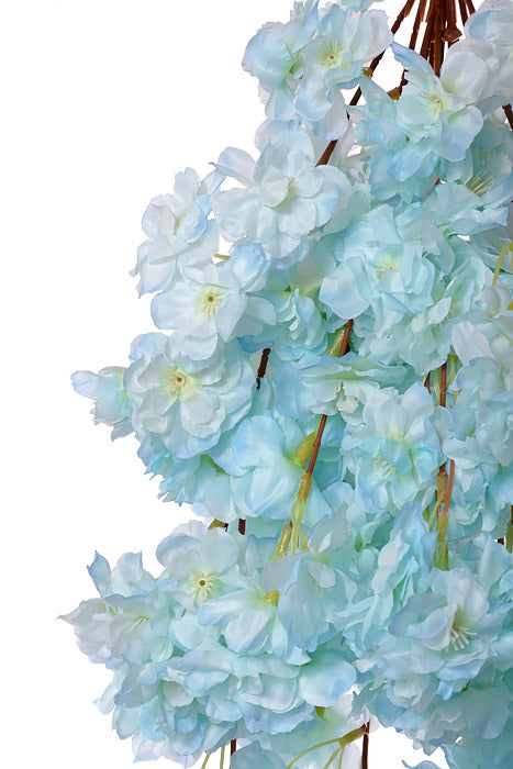 39.5" Silk Cherry Blossom Bush Turquoise