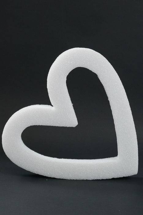 19" Styrofoam Open Heart White