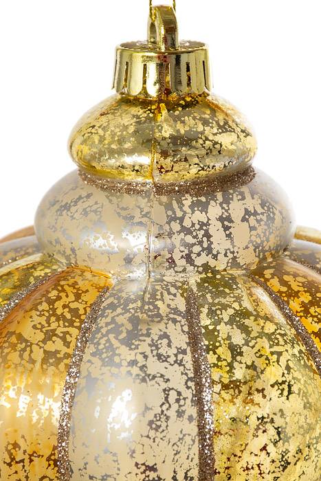 10" Stripe Mercury Finial Ornament Gold/silver