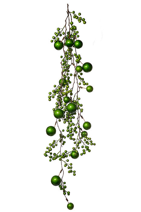 48" Metallic Berry Ball Hanger Green