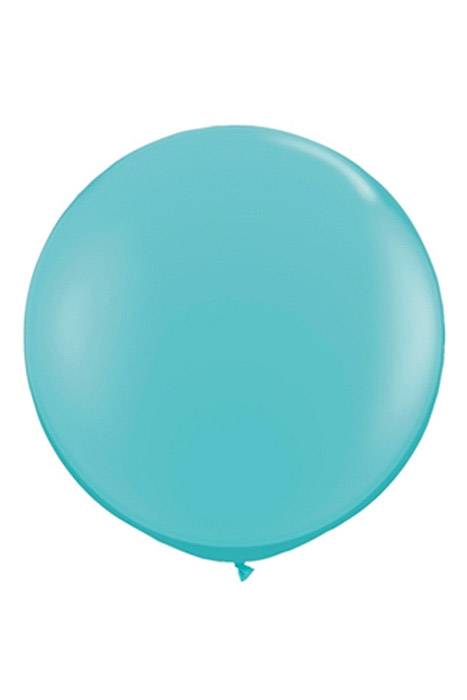 3ft Round Plain Latex Balloon Caribbean Blue Pkg/2