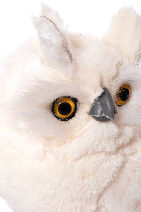 9" White Furred Snow Owl White