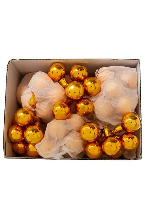 30mm Gloss Glass Ball Ornament Copper Pkg/72