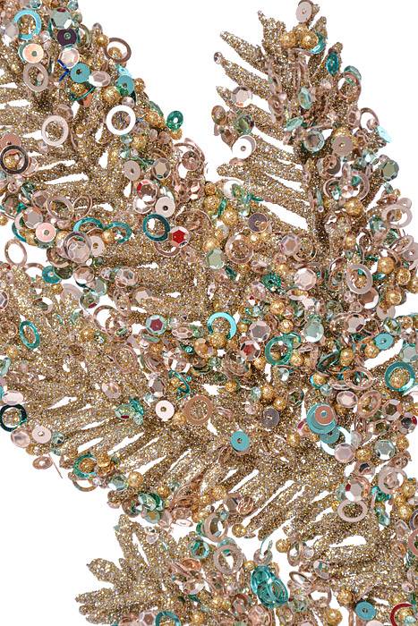 30" Circle Sequin/Glitter Spruce Spray Champagne/Blue