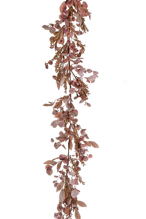 5Ft Mixed Eucalyptus Hanging (Burgundy/Pink)