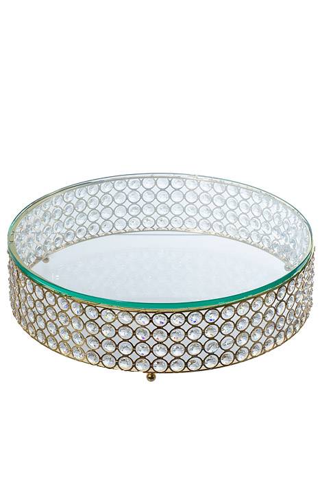 9.75"/ 12"/ 13.75"/ 16" Glass/metal/bead Cake Stand Gold