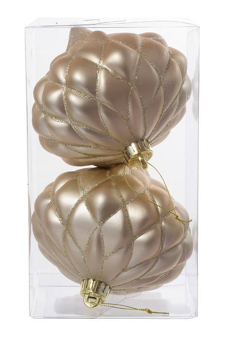 6" Diamond Onion Finial Champagne/gold Pkg/2