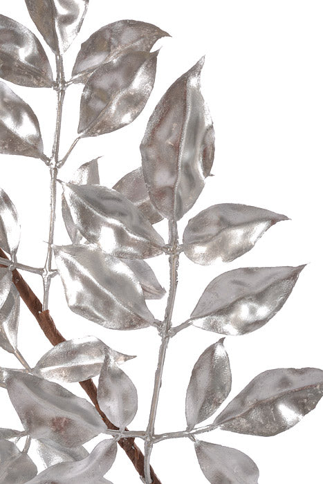 36.25" Metallic Leaf Spray Silver