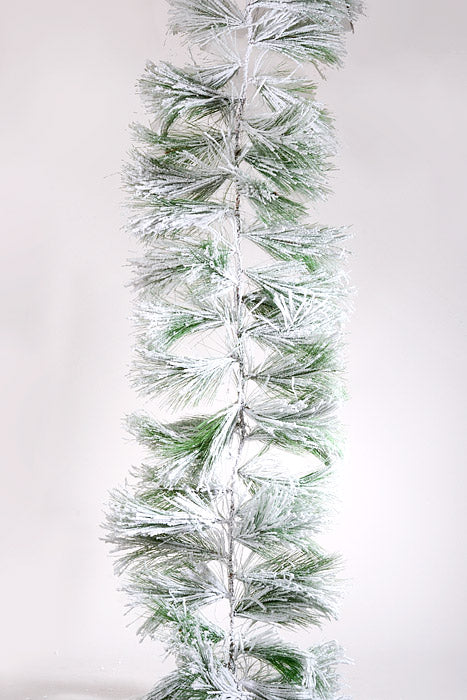 6Ft Snowy Needle Pine Garland Green/White