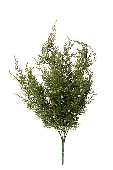 20" Plastic Juniper Bush W/berries Green