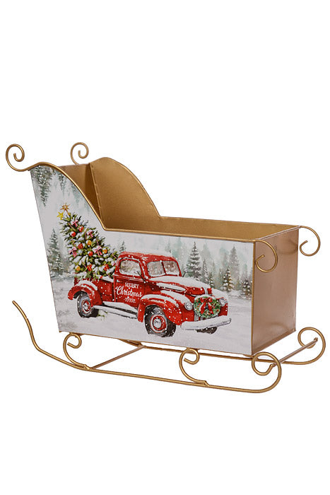 10" Metal Sleigh Gold