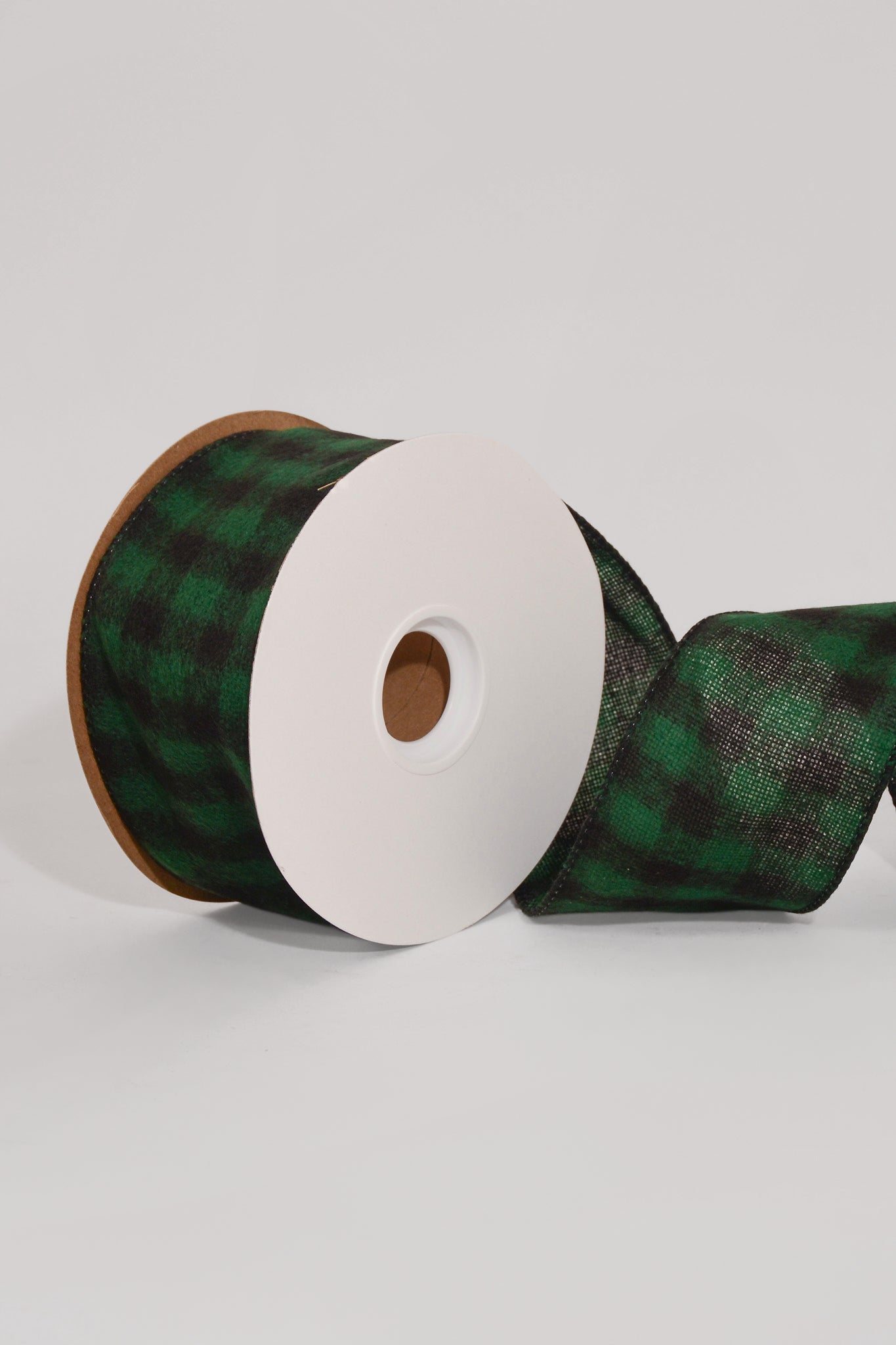 2.5" 10Yds Buffalo Plaid Ribbon Green/Black