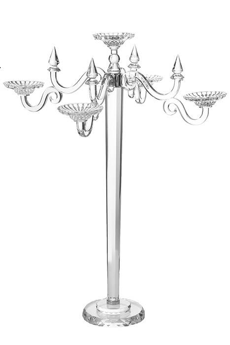 43" Crystal 5-lite Candelabrum W/glass Clear