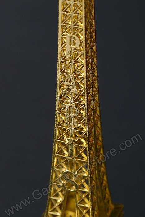 4" X 10" Metal Eiffel Tower Gold