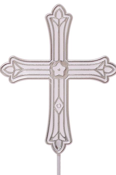 14" Cross Pick Silver/White Pkg/12