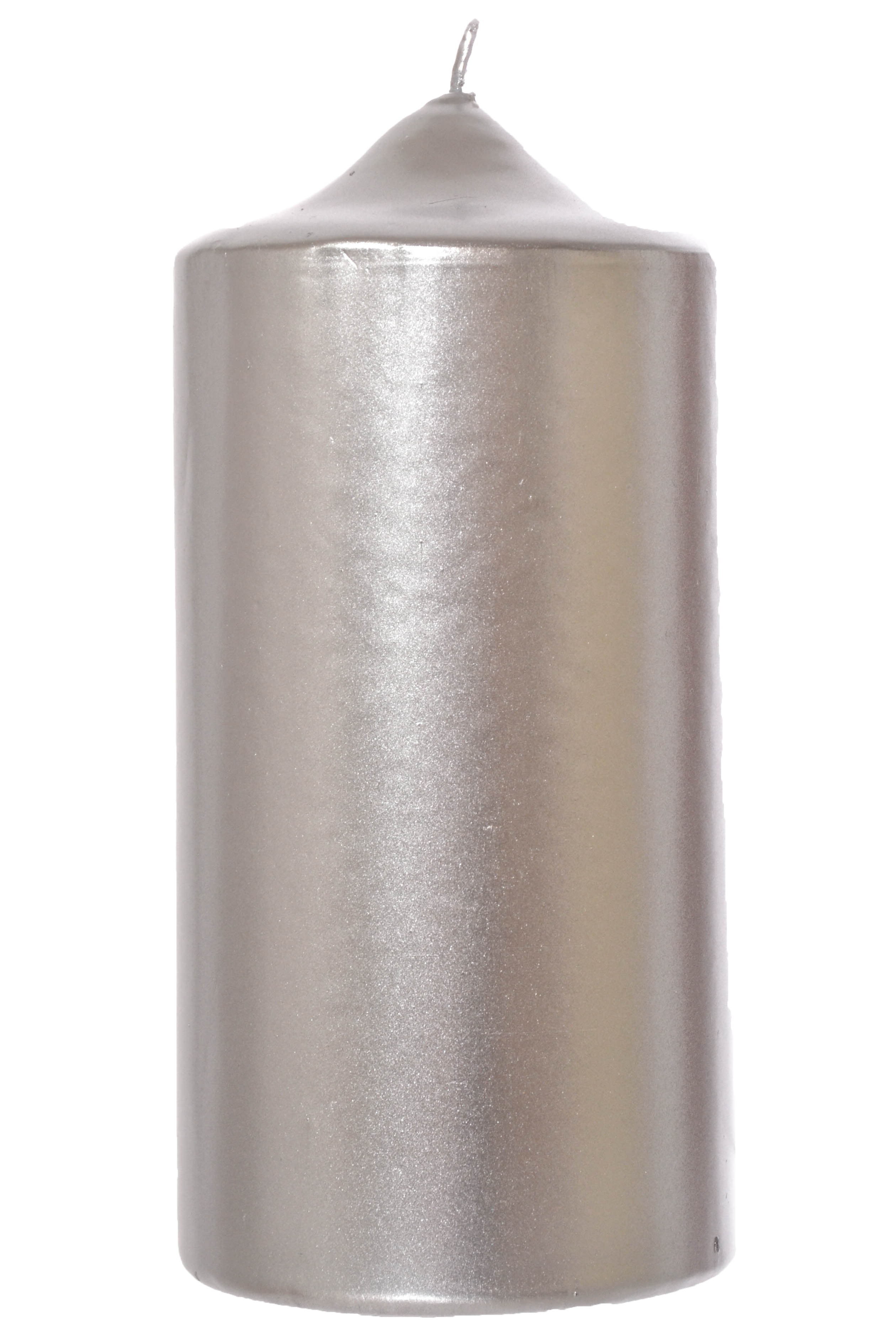 2.8" X 6" Patrician Pillar Candle Silver