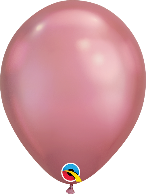 7" Round Chrome Latex Balloon Mauve Pkg/100