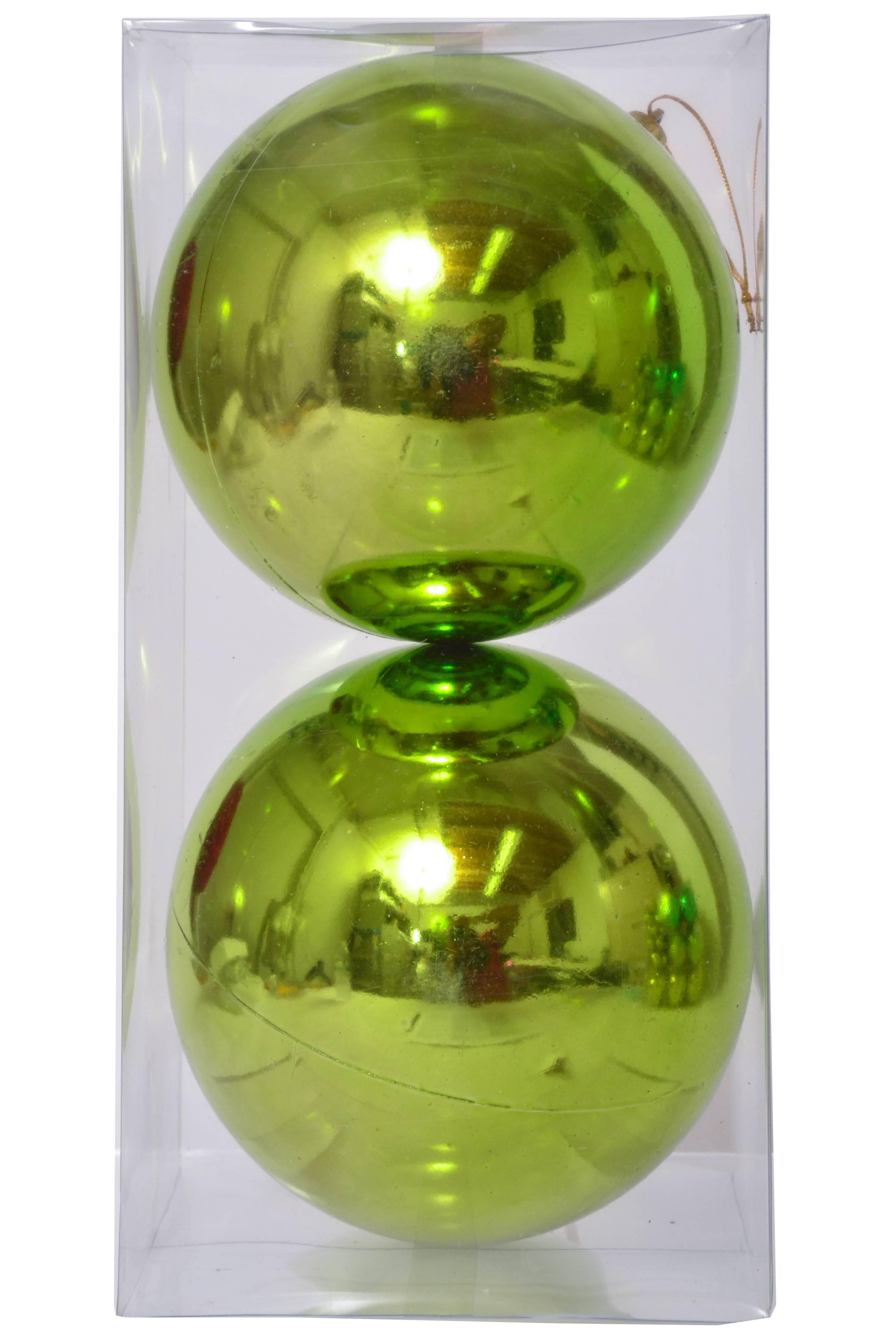 120mm Shiny Plastic Ball Apple Green Pkg/2