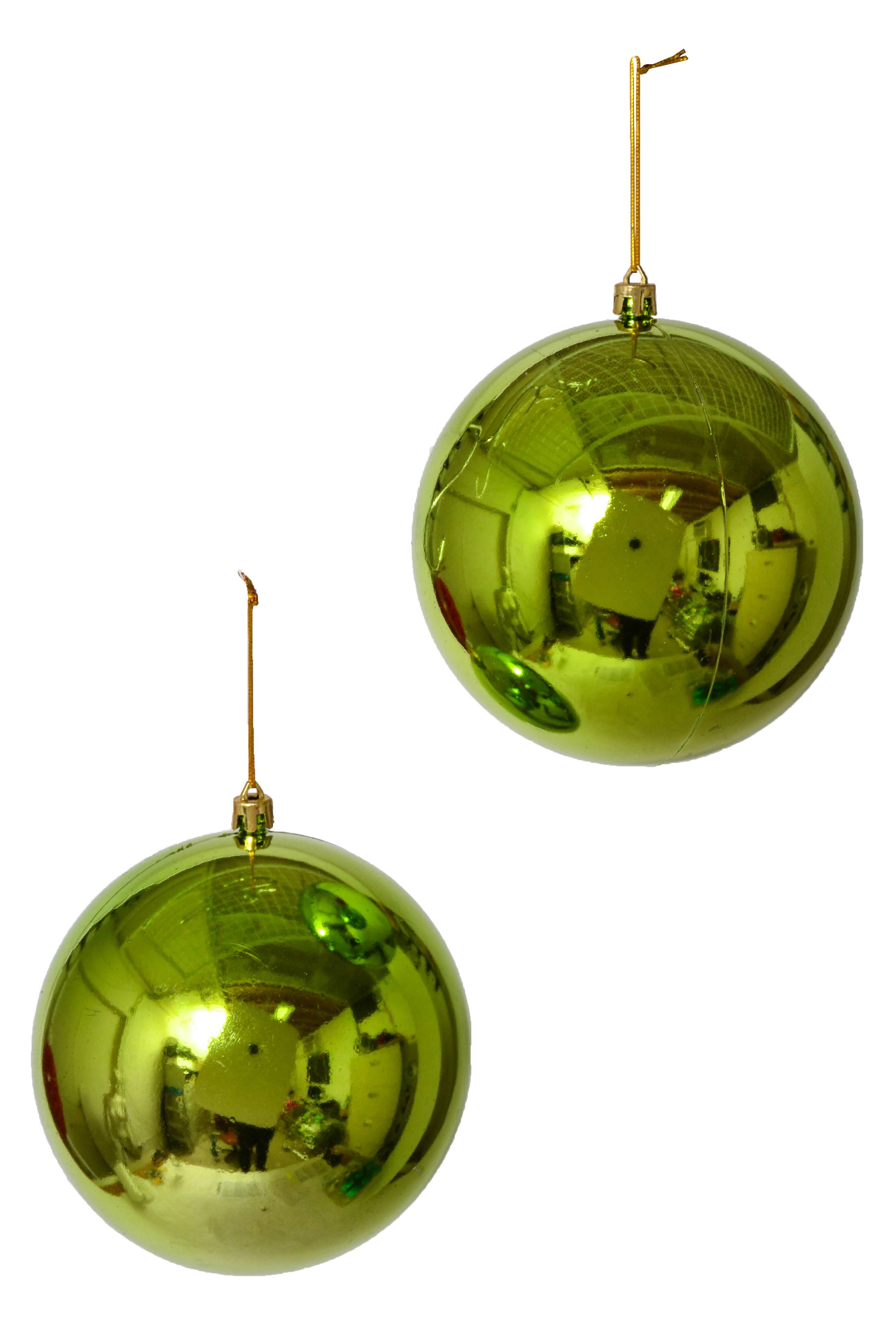 120mm Shiny Plastic Ball Apple Green Pkg/2