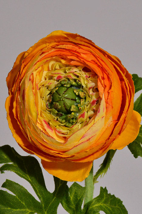 13" Silk Ranunculus Spray Orange