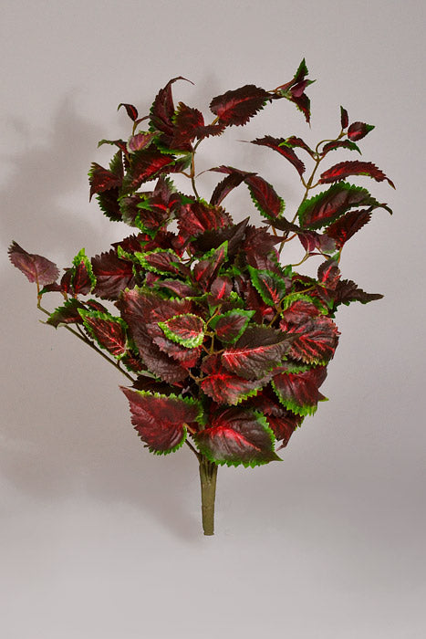 23" Artificial Protected Coleus Hanging Bush Burgundy/Green