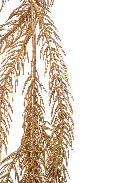 6Ft Metallic Pine Garland Gold