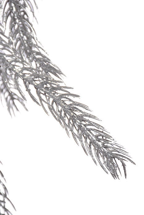 6Ft Metallic Pine Garland Silver