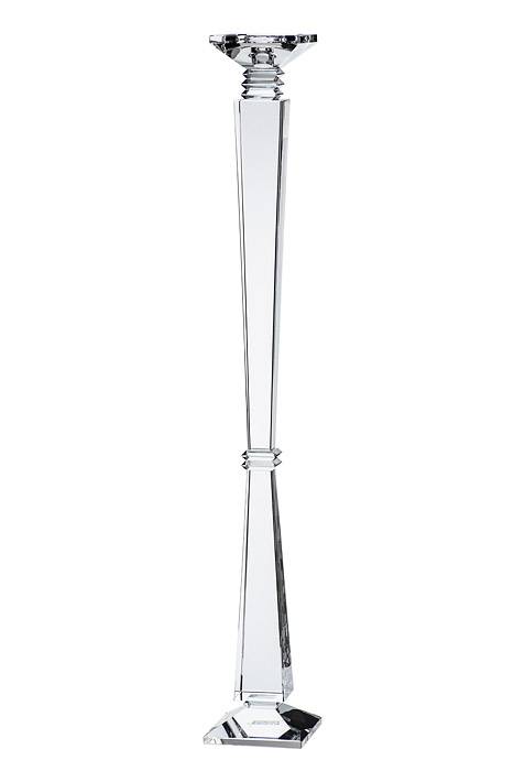27.5" Crystal Single Candle Holder Clear