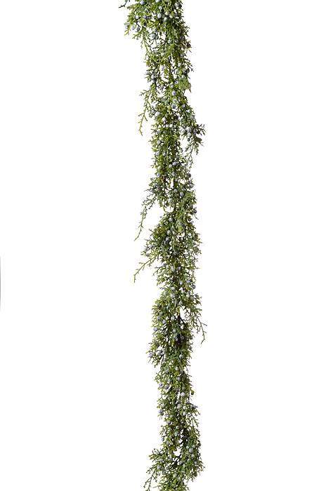 4ft Plastic.juniper Garland W/berries Green