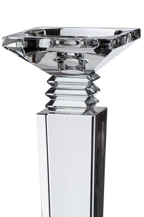 27.5" Crystal Single Candle Holder Clear
