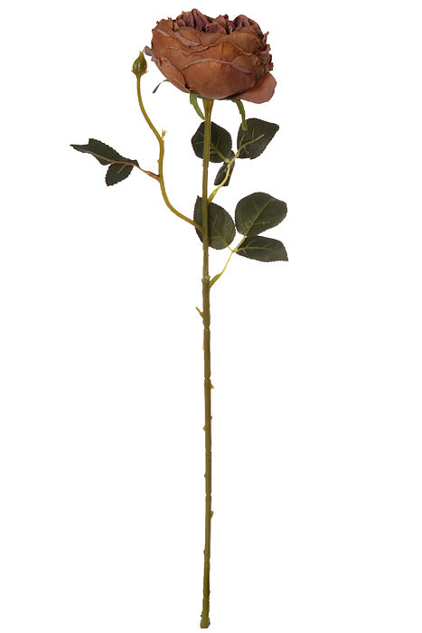 28.5" Silk Cottage Rose Spray Dark Mauve
