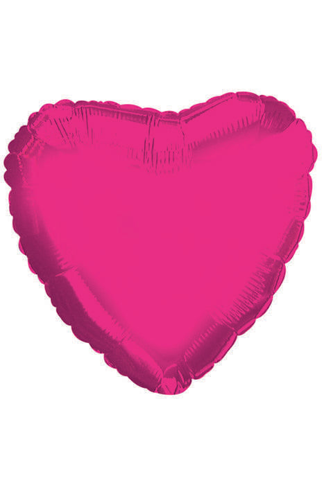 18" Heart Foil Balloon Hot Pink Pkg/10