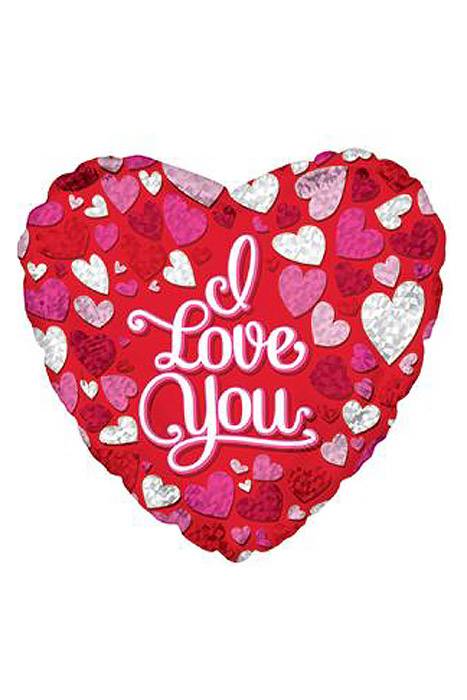 17" I Love You Prism Hearts Pkg/10