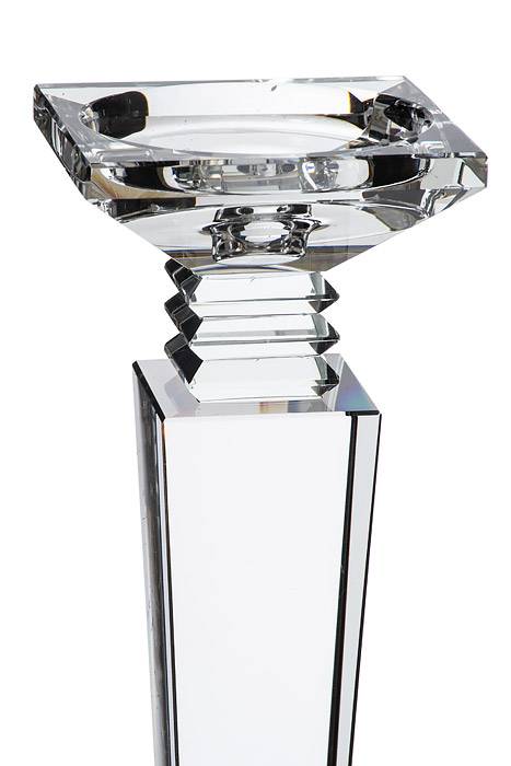 19.5" Crystal Single Candle Holder Clear