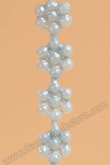 5/8" X 10yds Flower Bead Garland Light Blue