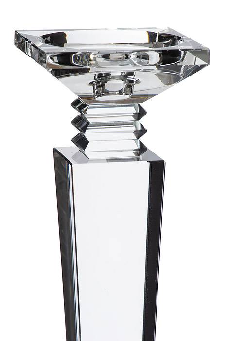 23.5" Crystal Single Candle Holder Clear