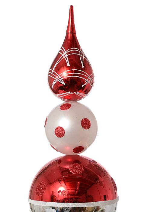 37" Jumbo Ornament Gift Tower Red/white