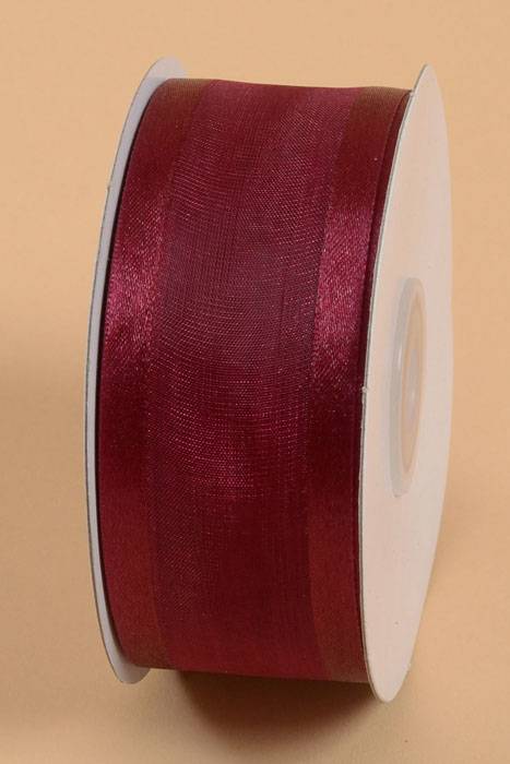 1.5" X 25yds Organza Satin Edge Burgundy