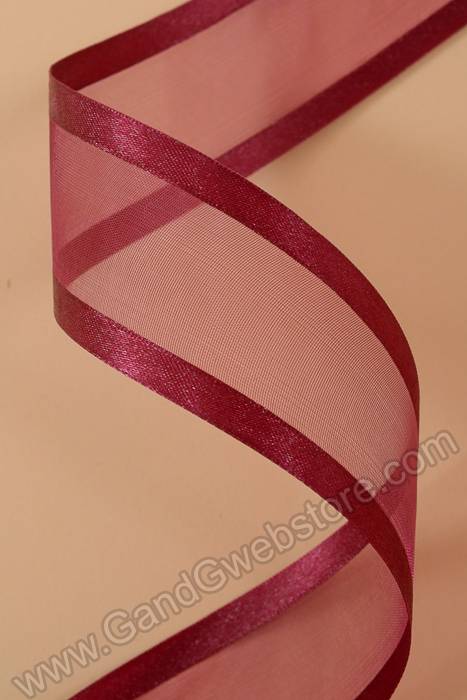 1.5" X 25yds Organza Satin Edge Burgundy