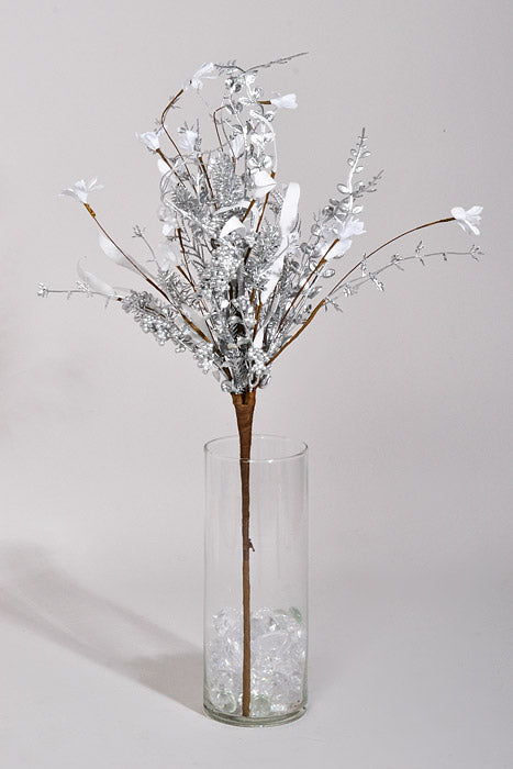24" Mixed Xmas Spray Silver