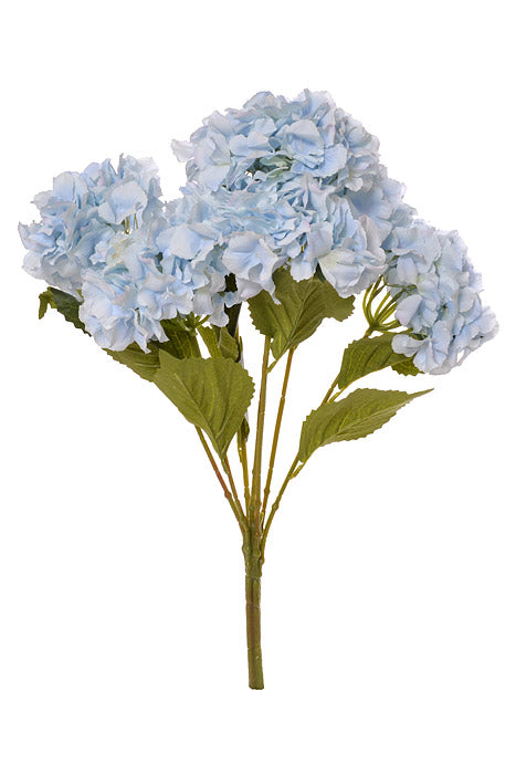 22" Silk Hydrangea Bush Light Blue