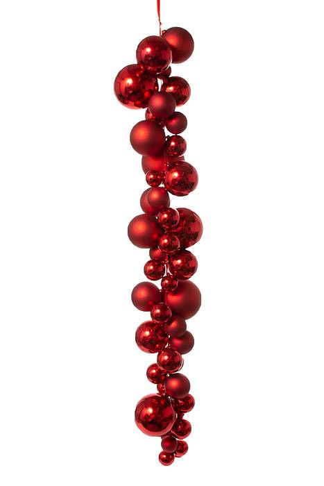 36" Matte Shiny Ball Drop Red