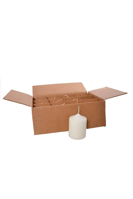 2.8" X 4" Pillar Candles White Pkg/12