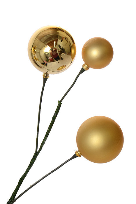 24" Pick Shiny Matte Ornament Gold