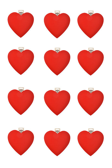9" Printed Heart Red