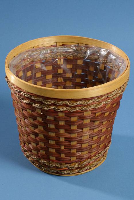 10" X 9" Woven Planter Tan/reddish Brown
