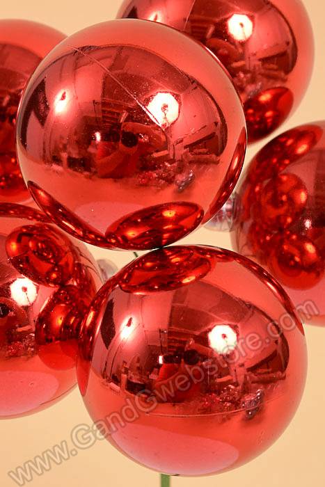 60mm Vp Shiny Stem Ball Red Pkg/6