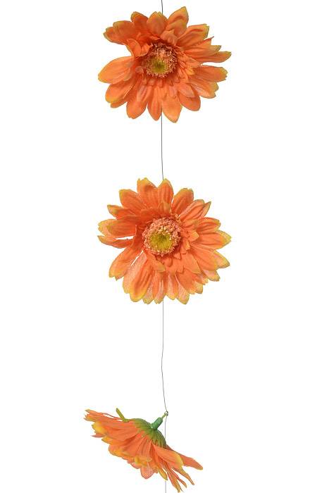6ft Artificial Gerbera Daisy Garland Orange